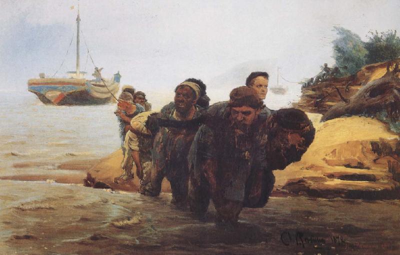 Ilia Efimovich Repin Boat tracker France oil painting art